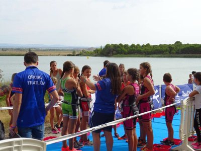 David Huertas y Paula Jiménez campeones de Aragón de Acuatlón 2019 