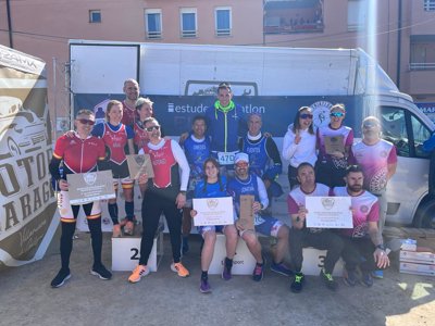 JAB Triatlón Helios y Estudener Triatlón Europa campeones de Aragón de Duatlón por equipos