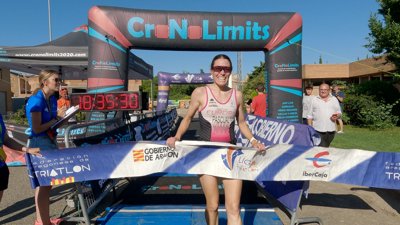 Susana Luaces y Pablo Capapé campeones de Aragón de Triatlón Supersprint 2023