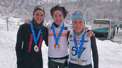 Alba Xandri y Pello Osoro, campeones de España de Triatlón de Invierno en Ansó