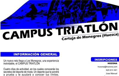 Abiertas inscripciones al Campus de Triatlón del 4 al 7 agosto