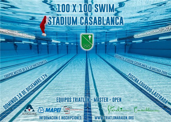 Cita navideña para los equipos de triatlón en el 100x100 Swim de Stadium Casablanca 